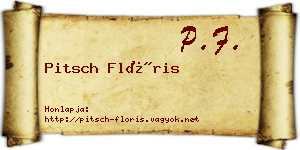 Pitsch Flóris névjegykártya